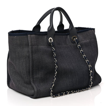 Chanel Canvas Large Deauville Tote Dark Blue 3 of 14