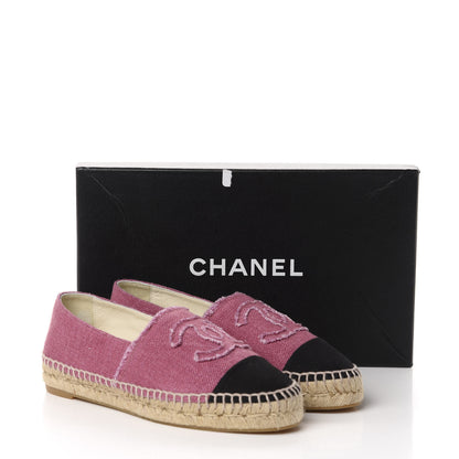 Chanel Linen CC Espadrilles 36 Pink Black 12 of 12