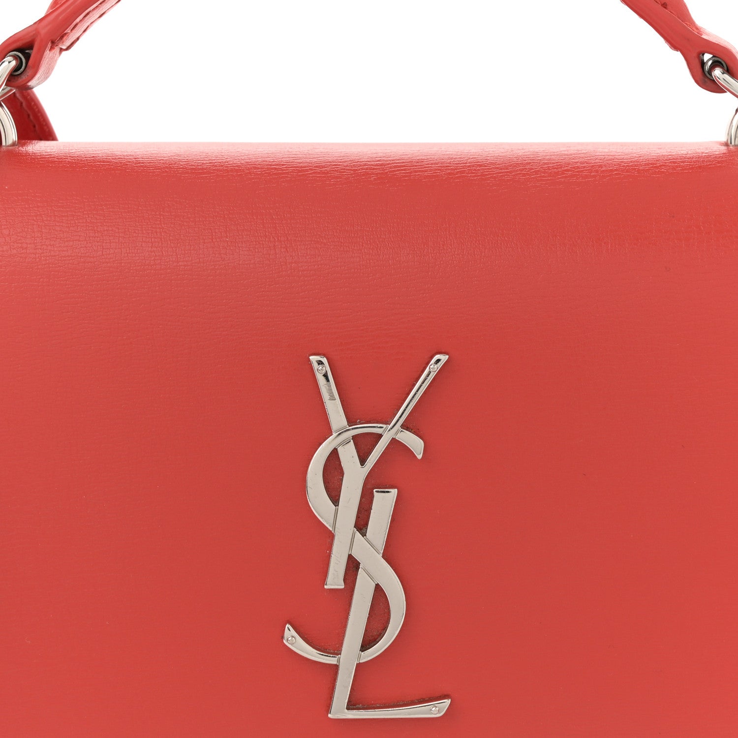 Saint Laurent Calfskin Monogram Sunset Chain Wallet Rosso 8 of 13