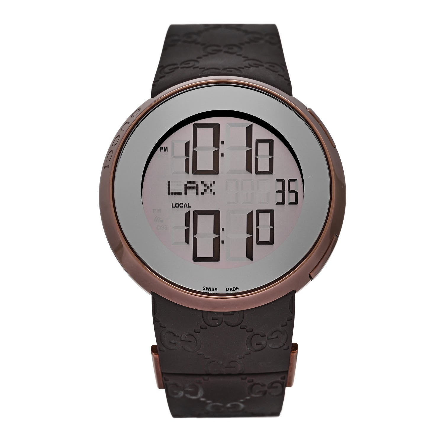 Gucci Stainless Steel Rubber 45mm Digital I-Gucci Watch Brown 2 of 5