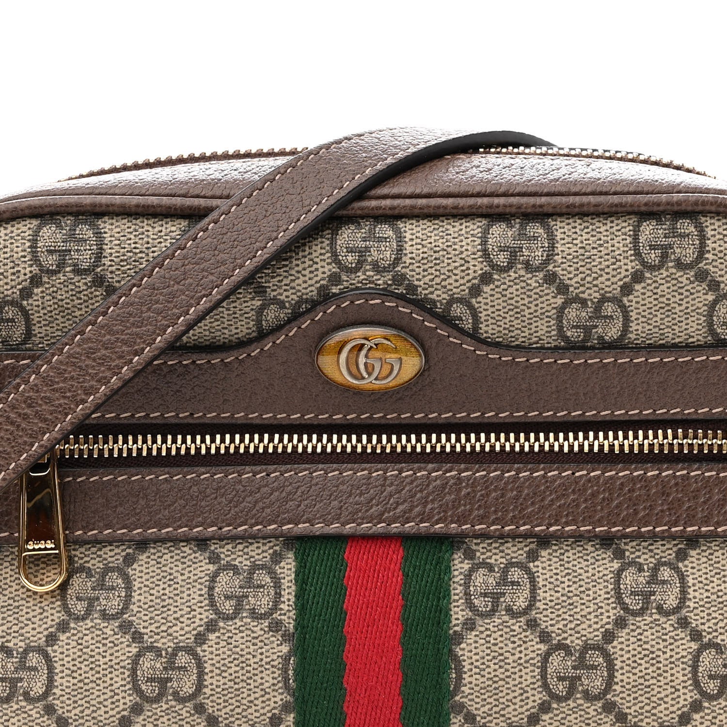 Gucci GG Supreme Monogram Web Mini Ophidia Shoulder Bag Brown 8 of 10