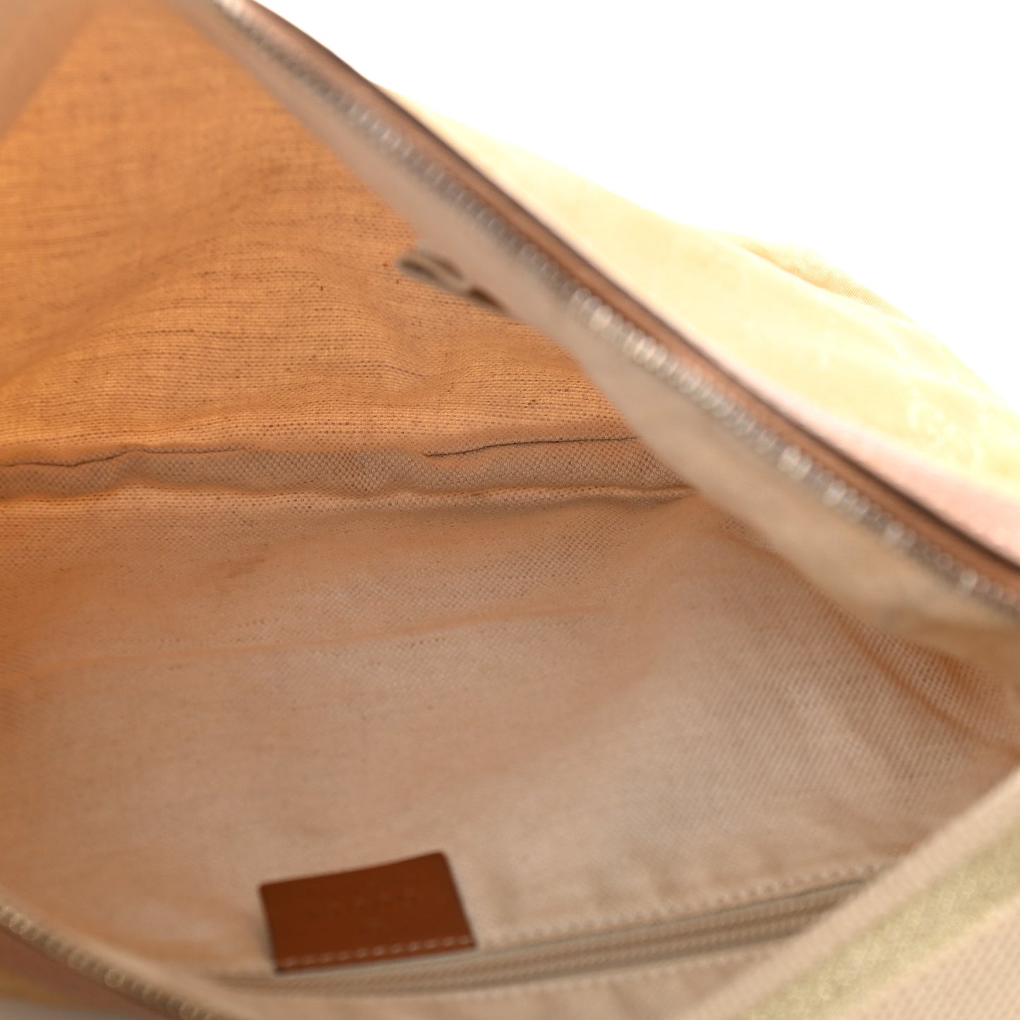 Nylon Monogram Web Medium Half Moon Hobo Beige