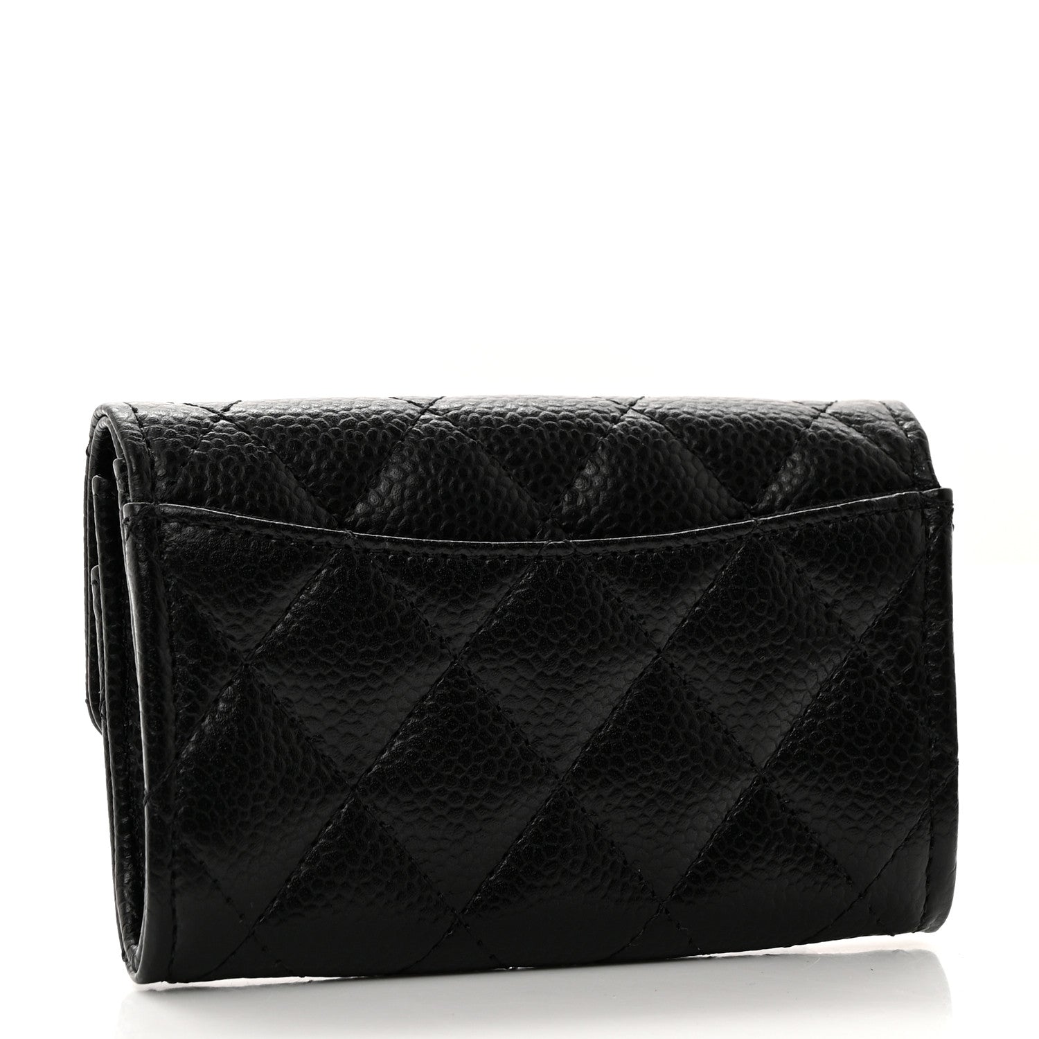 Chanel Caviar Quilted Flap Card Holder Wallet Black 3 of 9