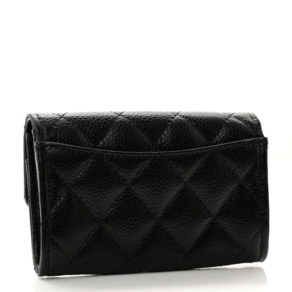Chanel Caviar Quilted Flap Card Holder Wallet Black 3 of 9