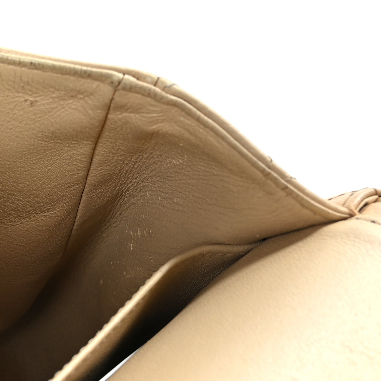 Caviar Quilted Medium Double Flap Beige