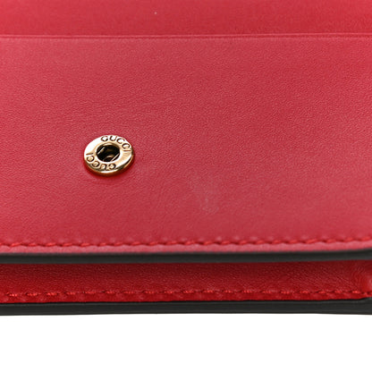 Gucci GG Supreme Monogram Cherry Embellished Card Case Wallet Hibiscus Red 7 of 10