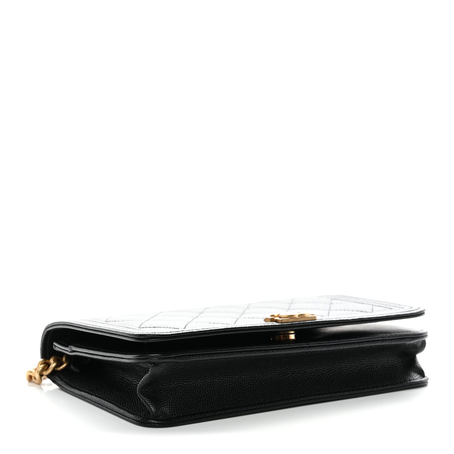 Chanel Caviar Quilted Boy Wallet On Chain WOC Black 10 of 43