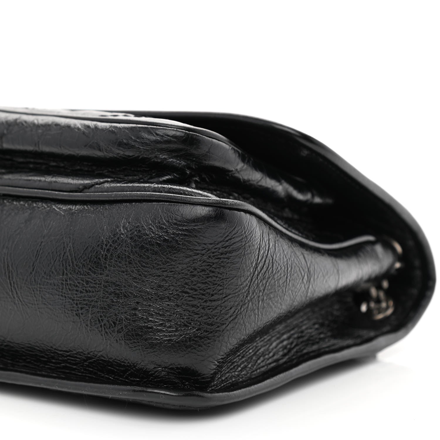 Saint Laurent Crinkled Lambskin Matelasse Monogram Baby Niki Chain Satchel Black 11 of 12