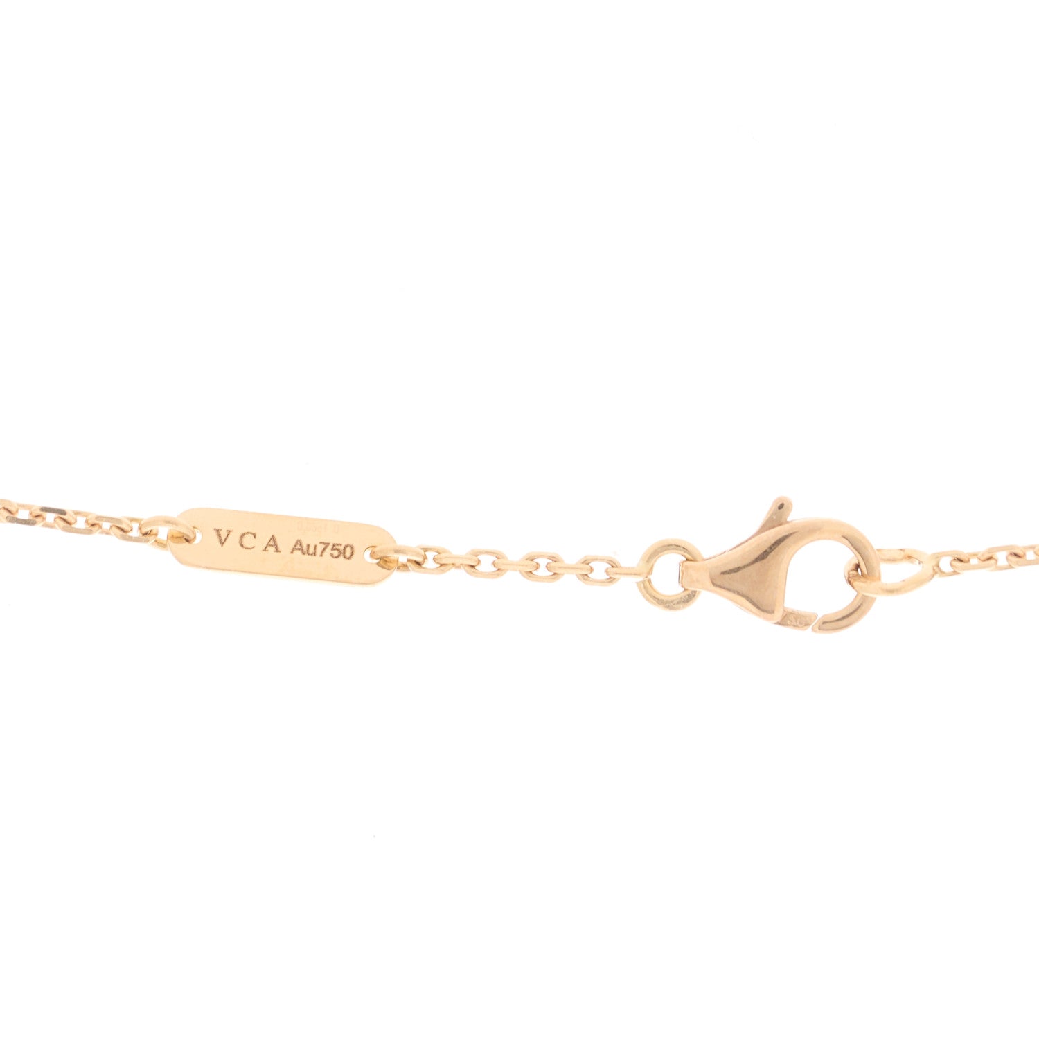 Van Cleef & Arpels 18K Rose Gold Diamond Pink Porcelain Vintage Alhambra Pendant Necklace 4 of 5