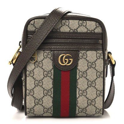 Gucci GG Supreme Monogram Web Mini Ophidia Messenger Brown 1 of 11