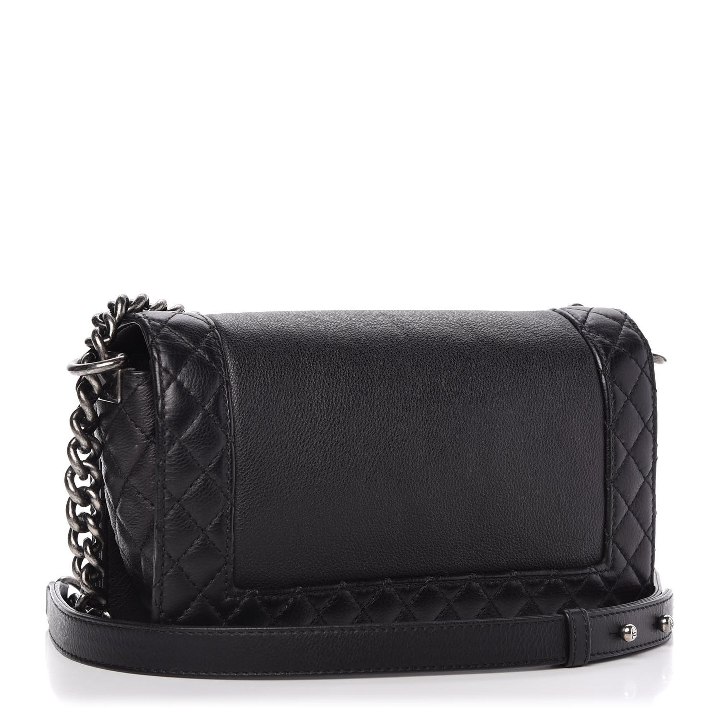 Calfskin Medium Boy Reverso Flap Black