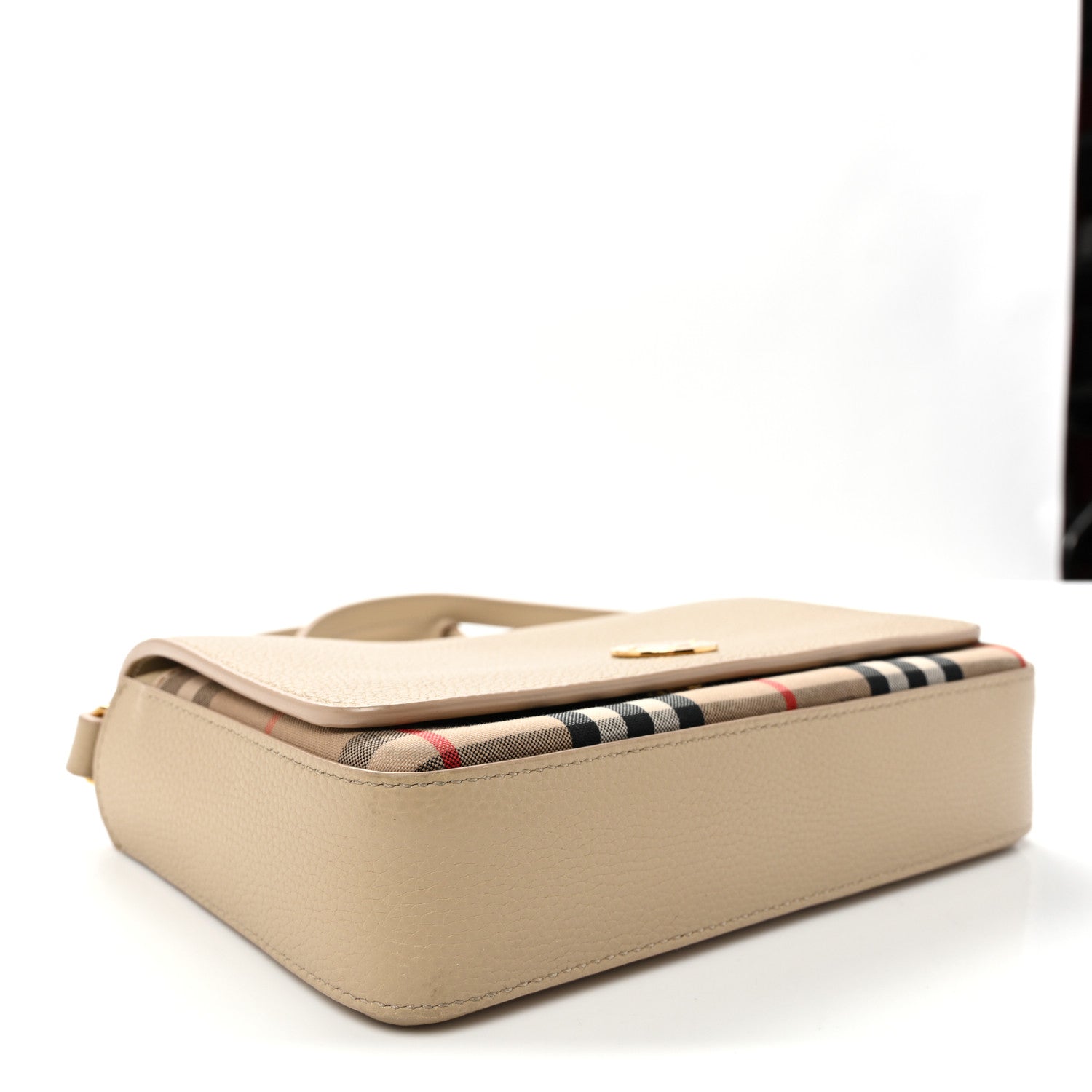 Burberry Grainy Calfskin Vintage Check Hampshire Crossbody Beige 4 of 10