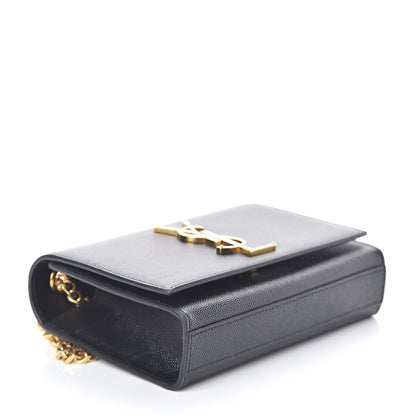 Saint Laurent Grain De Poudre Small Monogram Kate Satchel Black 4 of 8