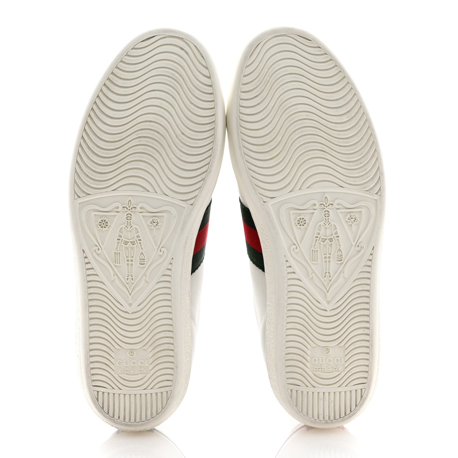 Gucci Calfskin Ayers Bee Embroidered Womens Ace Sneakers 37 White Green 6 of 10