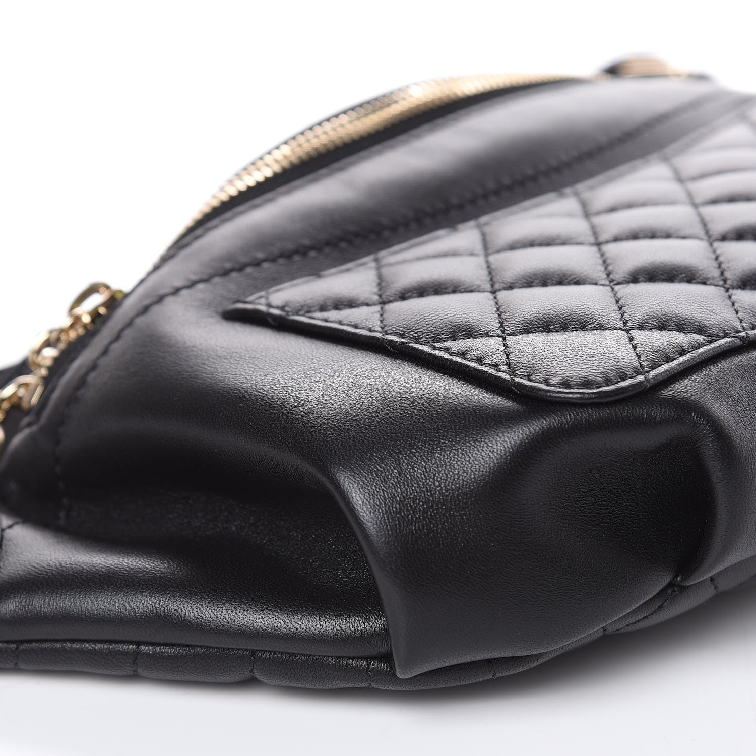 Chanel Lambskin Quilted Waist Bag Fanny Pack Black 8 of 10