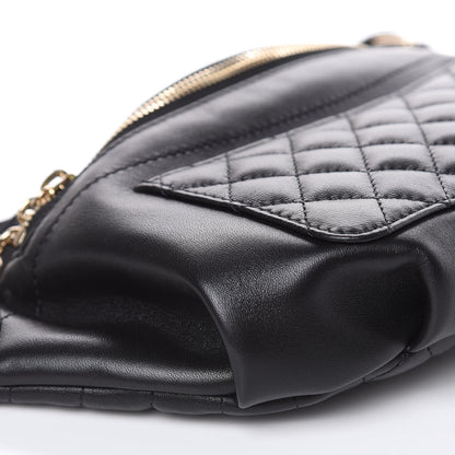 Chanel Lambskin Quilted Waist Bag Fanny Pack Black 8 of 10