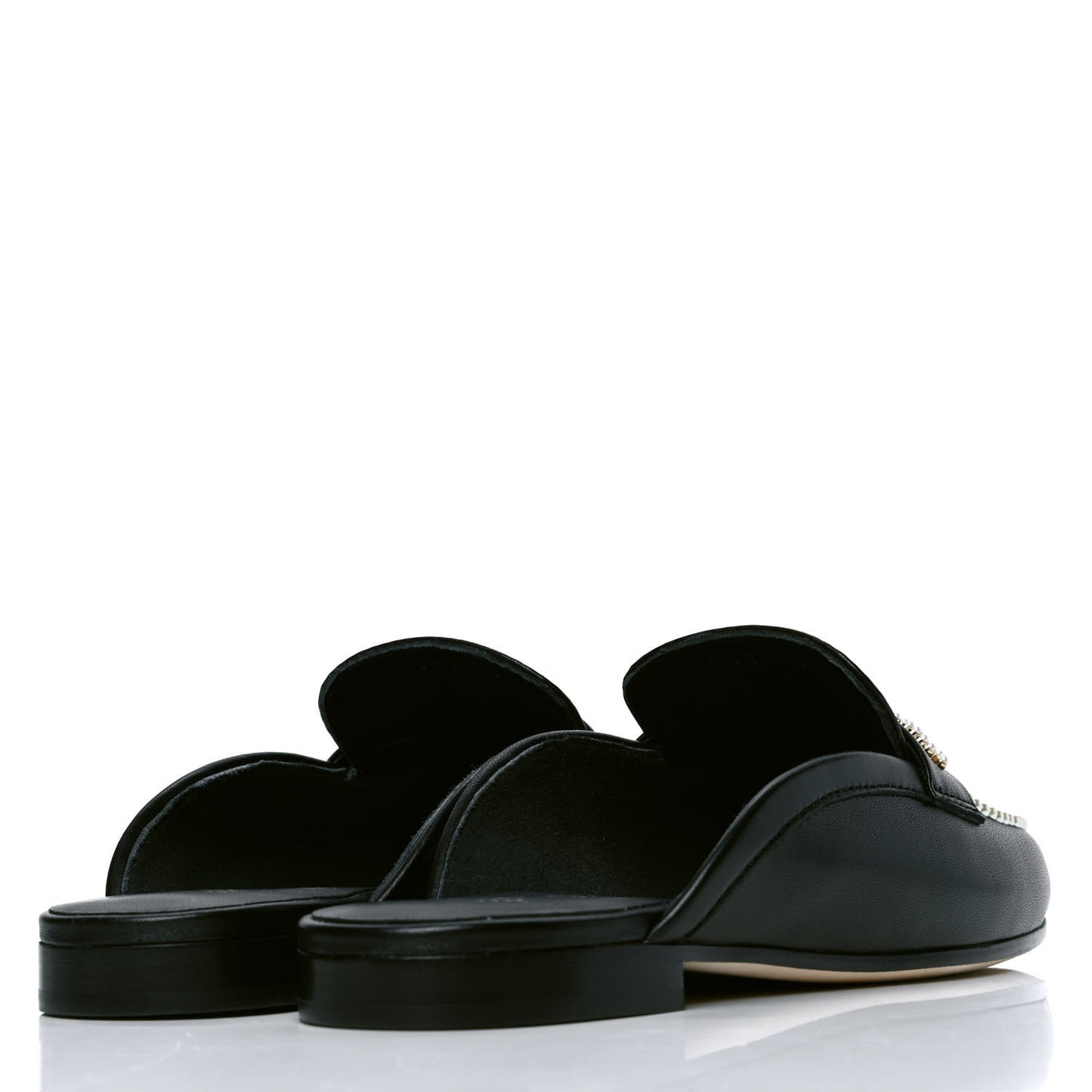 Lambskin Pearl CC Mules 36 Black