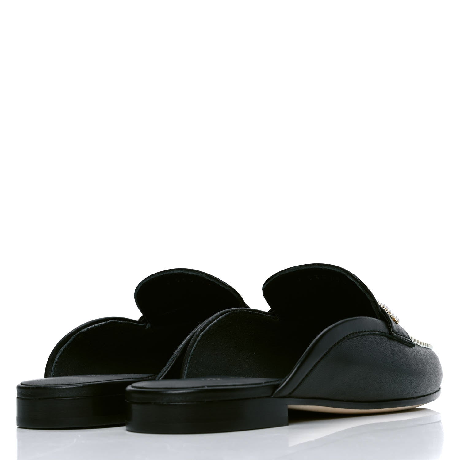 Chanel Lambskin Pearl CC Mules 36 Black 3 of 4