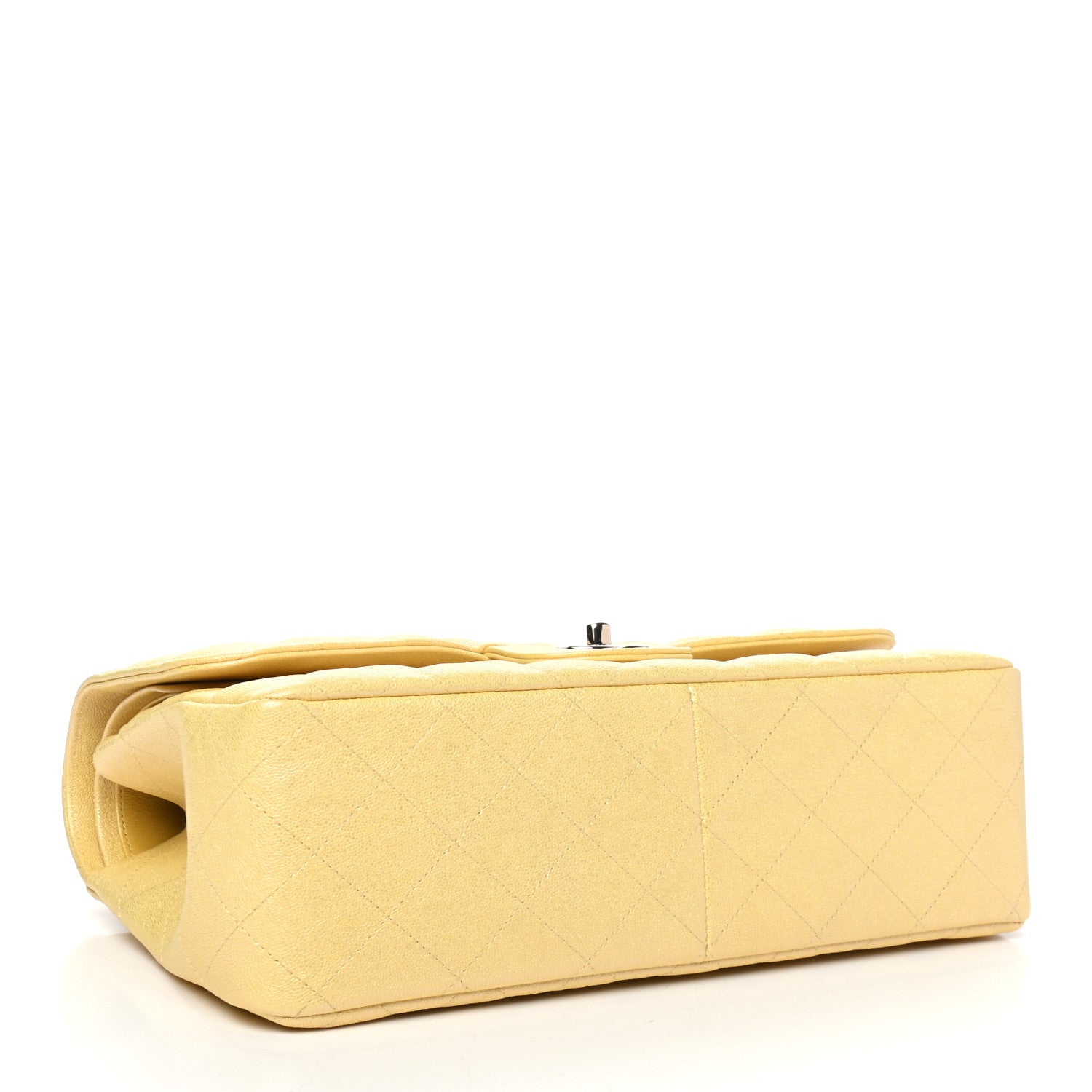 Chanel Iridescent Caviar Quilted Jumbo Double Flap Jaune Yellow 3 of 4