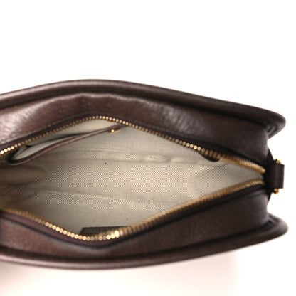 Gucci Monogram Jumbo GG Textured Dollar Calfskin Web Mini Crossbody Bag Camel Ebony New Acero 5 of 9