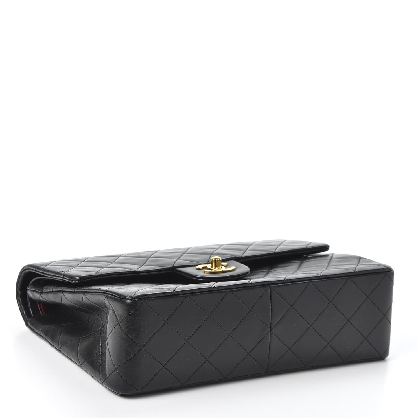 Lambskin Quilted Small Double Flap Black