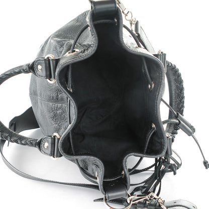 Balenciaga Matte Goatskin Rubber Covered Classic Hardware Mini Pompon Black 5 of 7