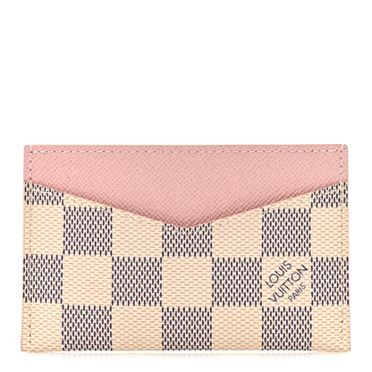Louis Vuitton Damier Azur Daily Card Holder Rose Ballerine 1 of 8