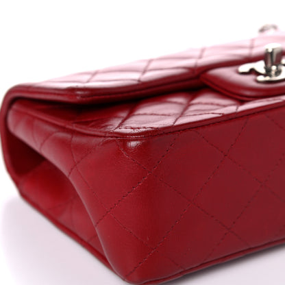 Chanel Lambskin Quilted Mini Rectangular Flap Dark Red 7 of 14