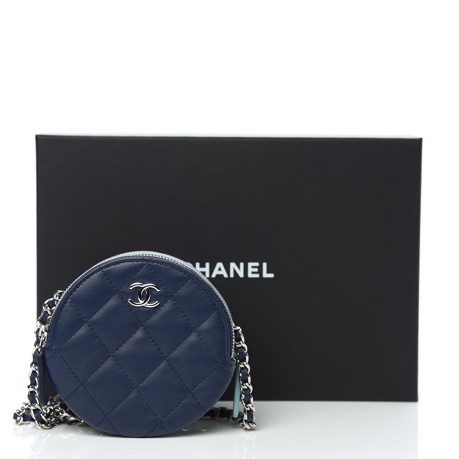 Chanel Lambskin Round Clutch With Chain Mulitcolor 10 of 10