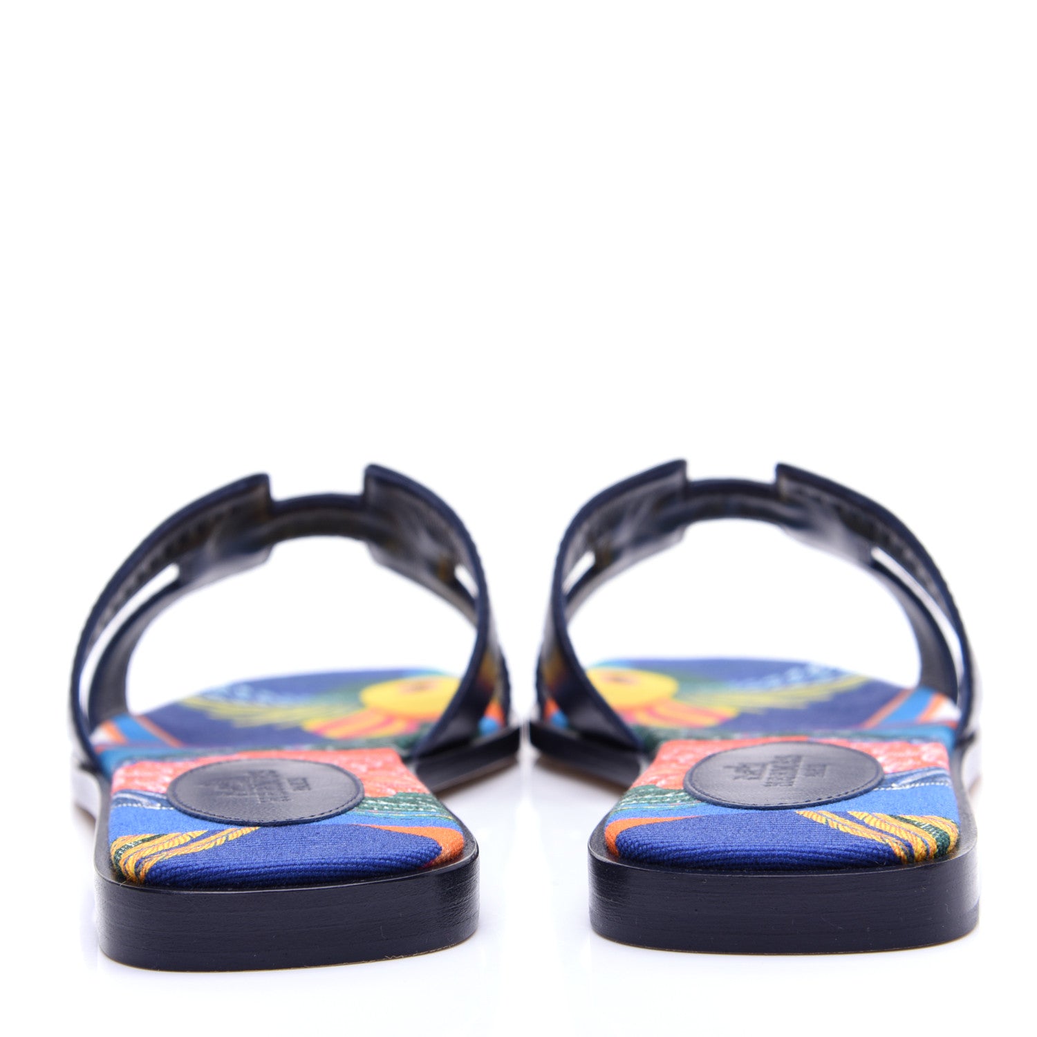 Hermes Calfskin Oran Sandals 36.5 Bleu 6 of 13