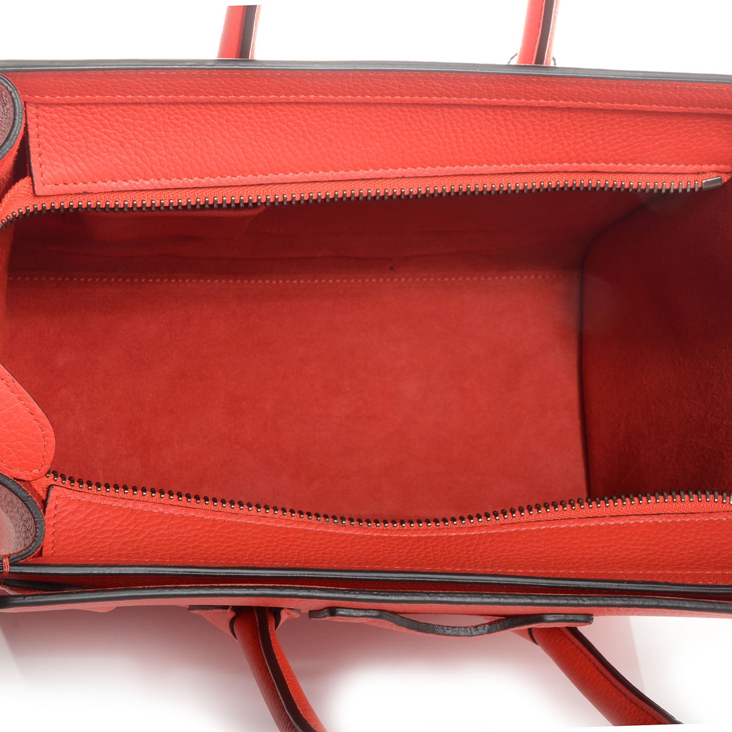 Drummed Leather Micro Luggage Vermillion