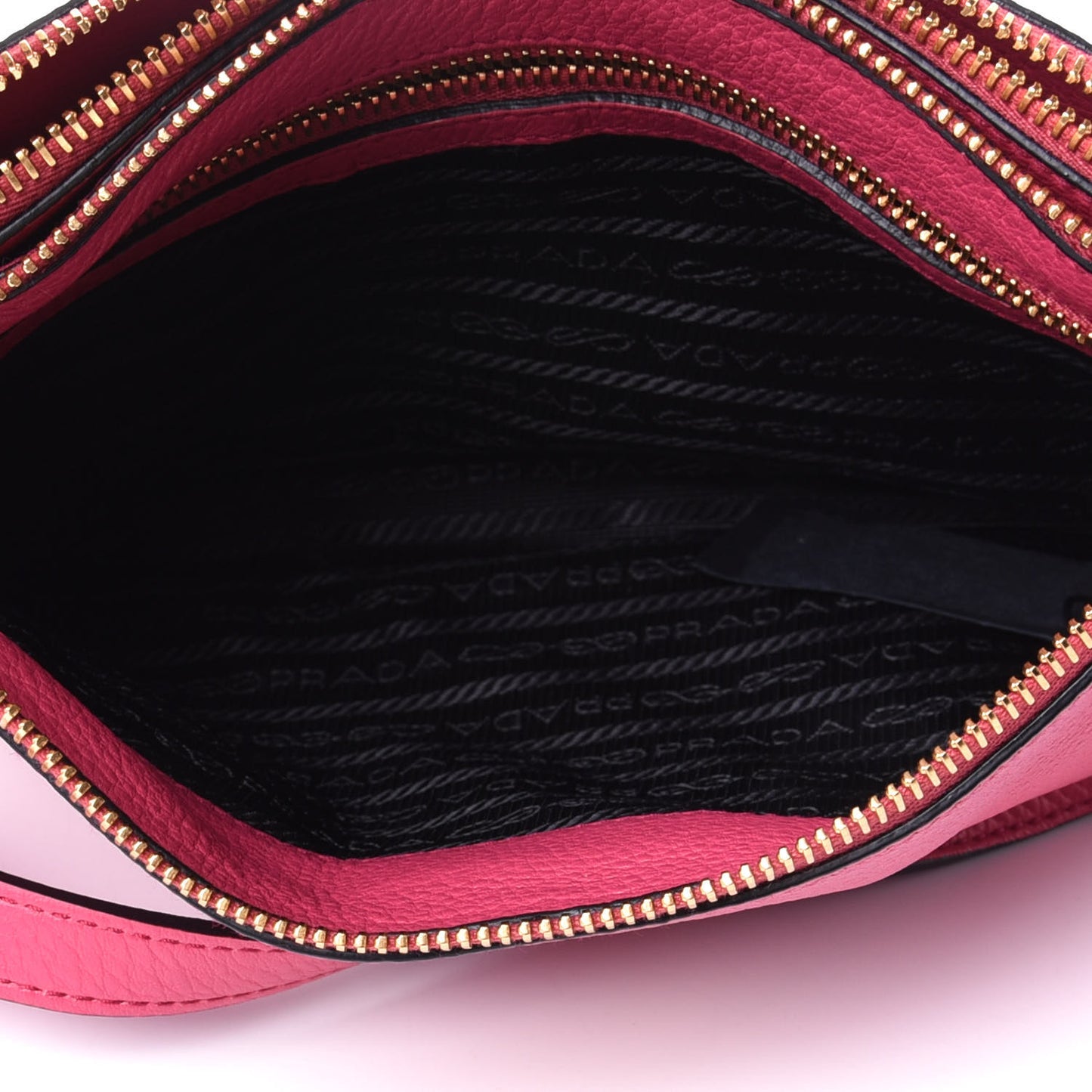 Vitello Phenix Double Zip Crossbody Bag Peonia