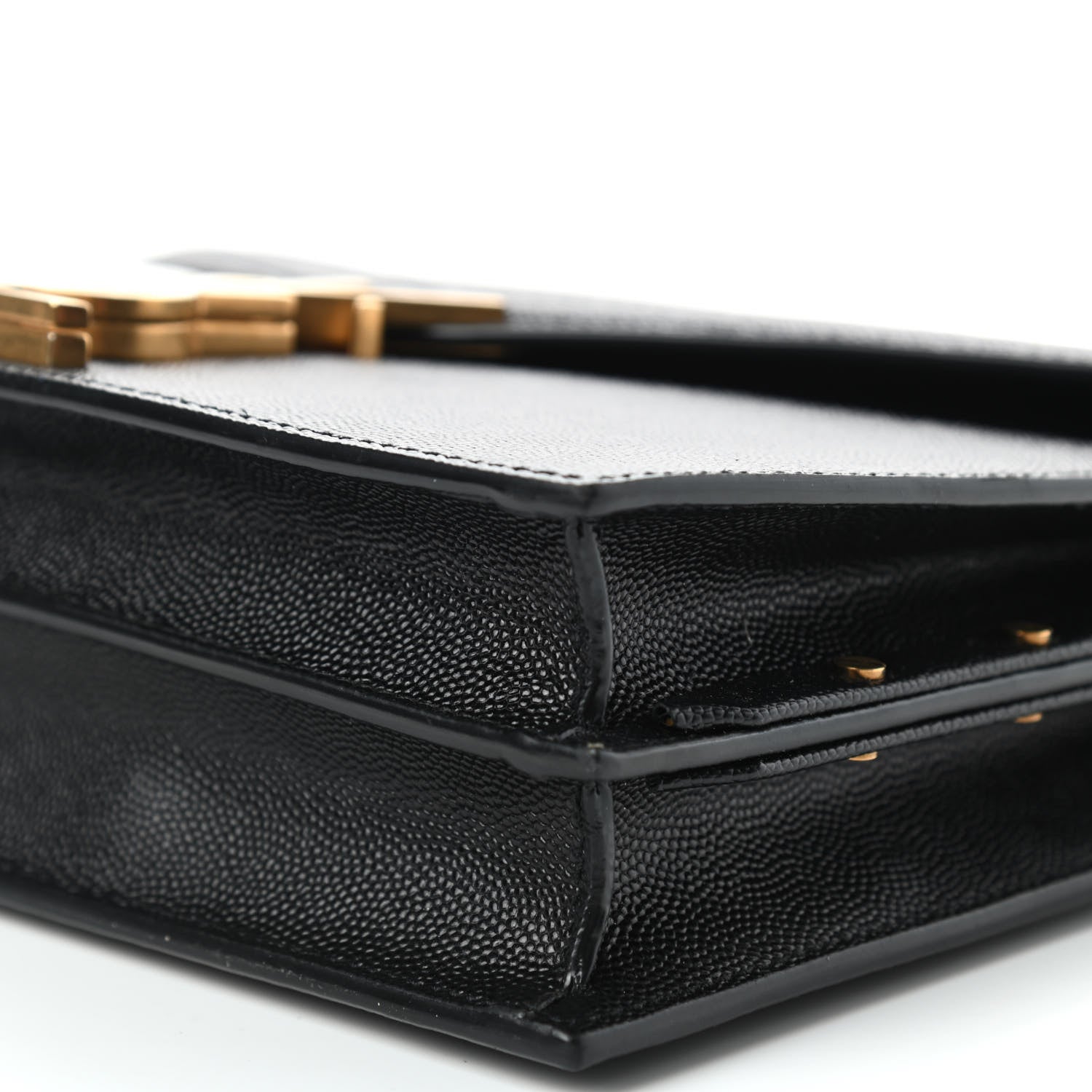 Saint Laurent Grain De Poudre Monogram Cassandra Clasp Bag Black Rouge Legion 9 of 10