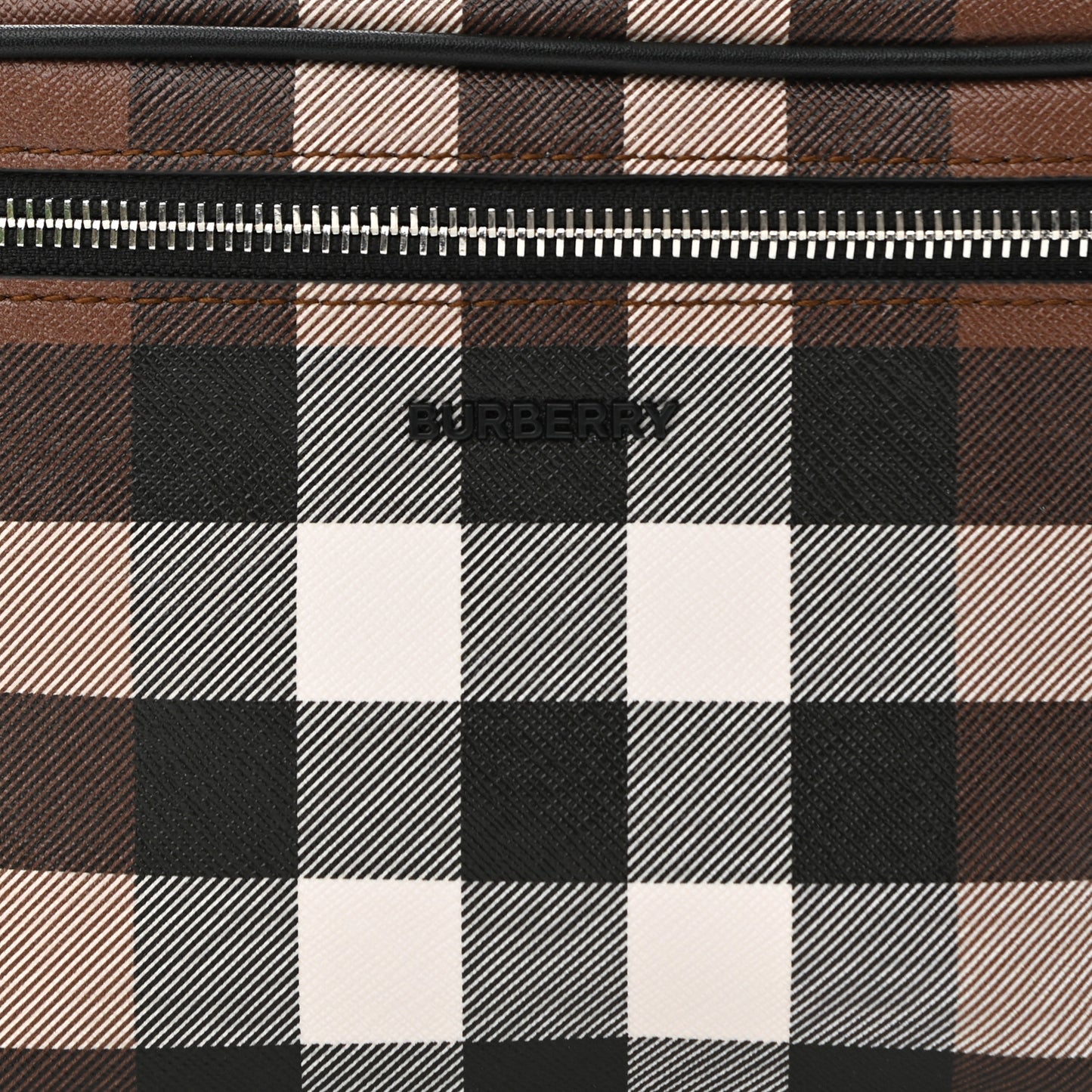 E-canvas Check Bum Bag Dark Birch Brown