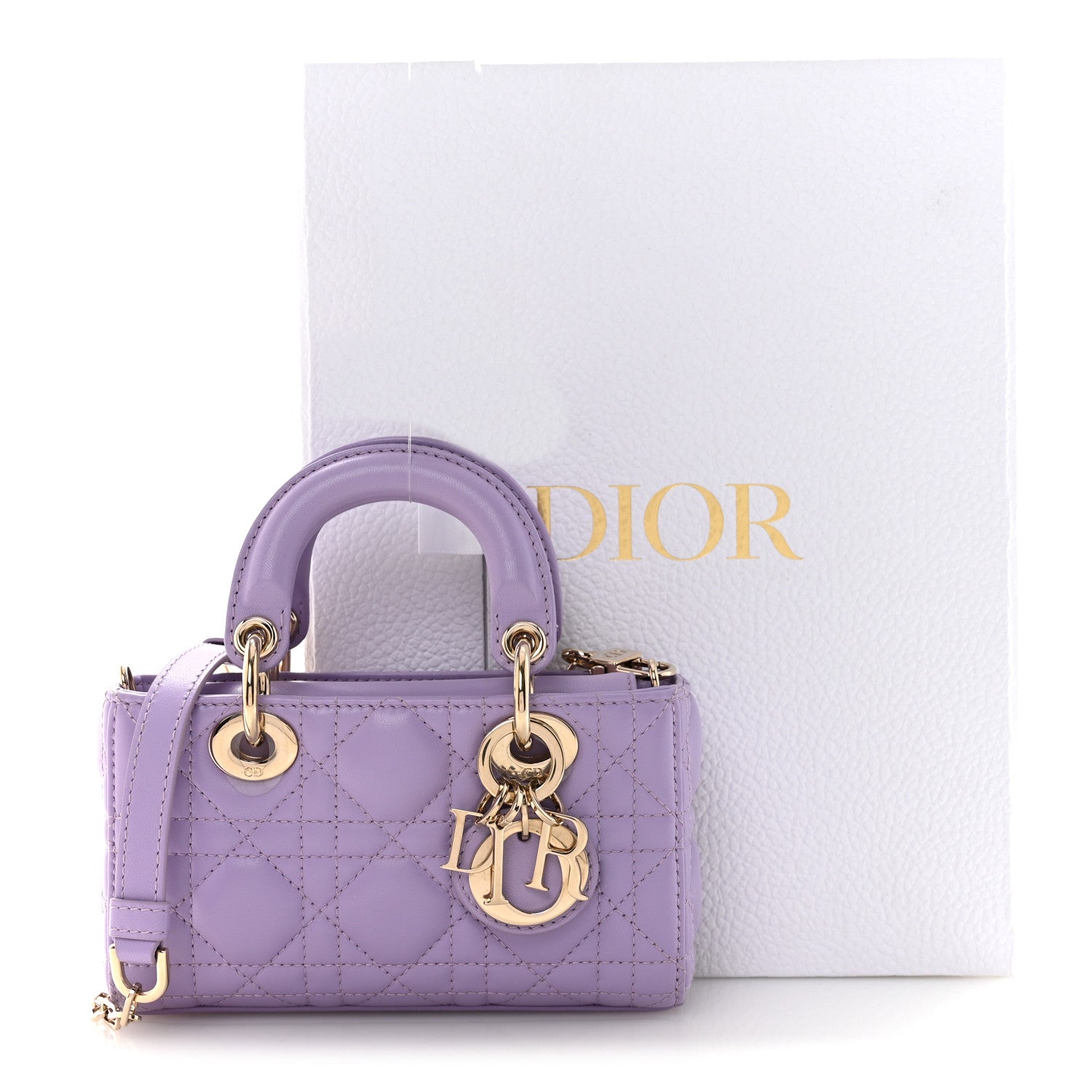 Christian Dior Lambskin Cannage Micro Lady D-Joy Lilas 1817977