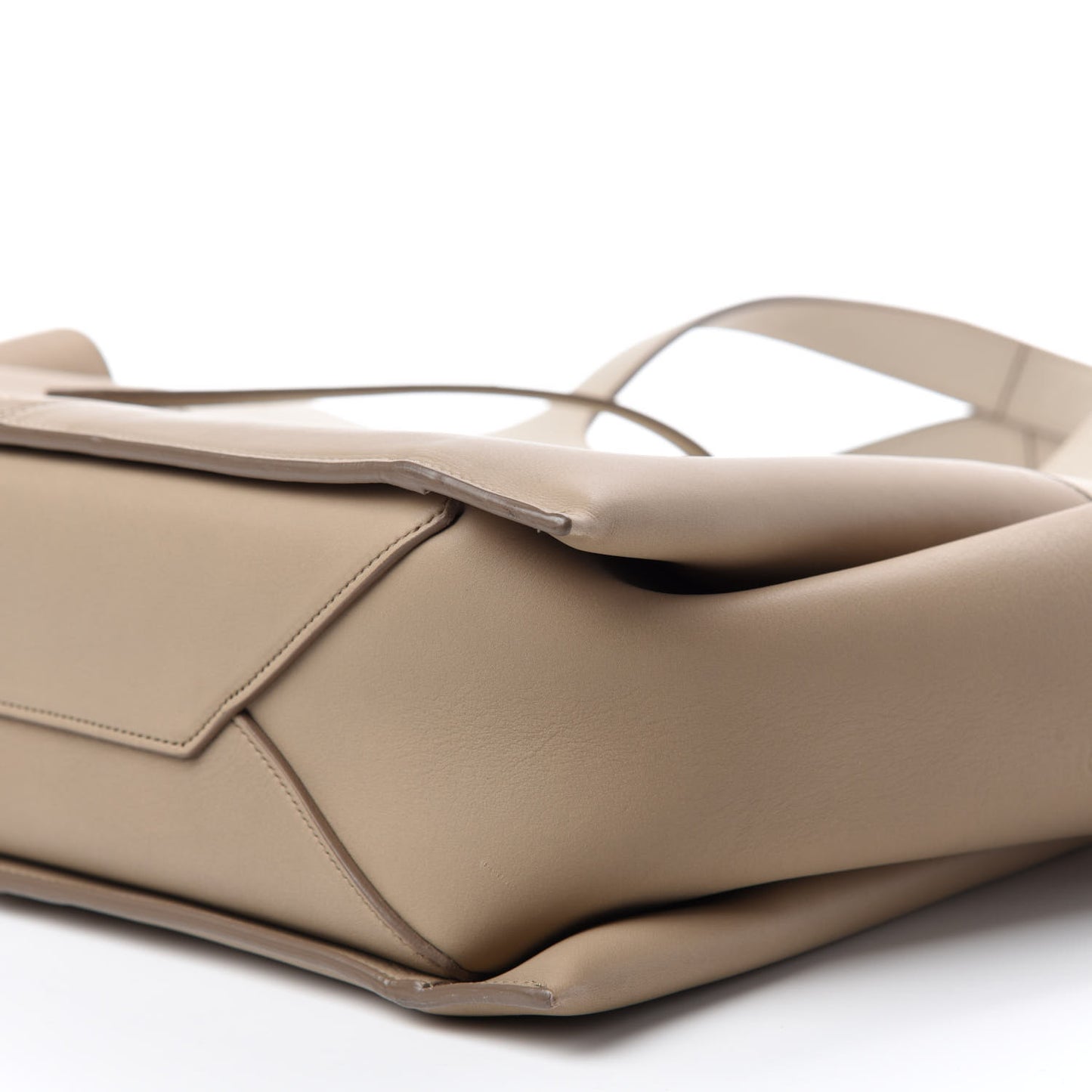 Calfskin Bi-Color Medium Tri-Fold Bag Pale Beige
