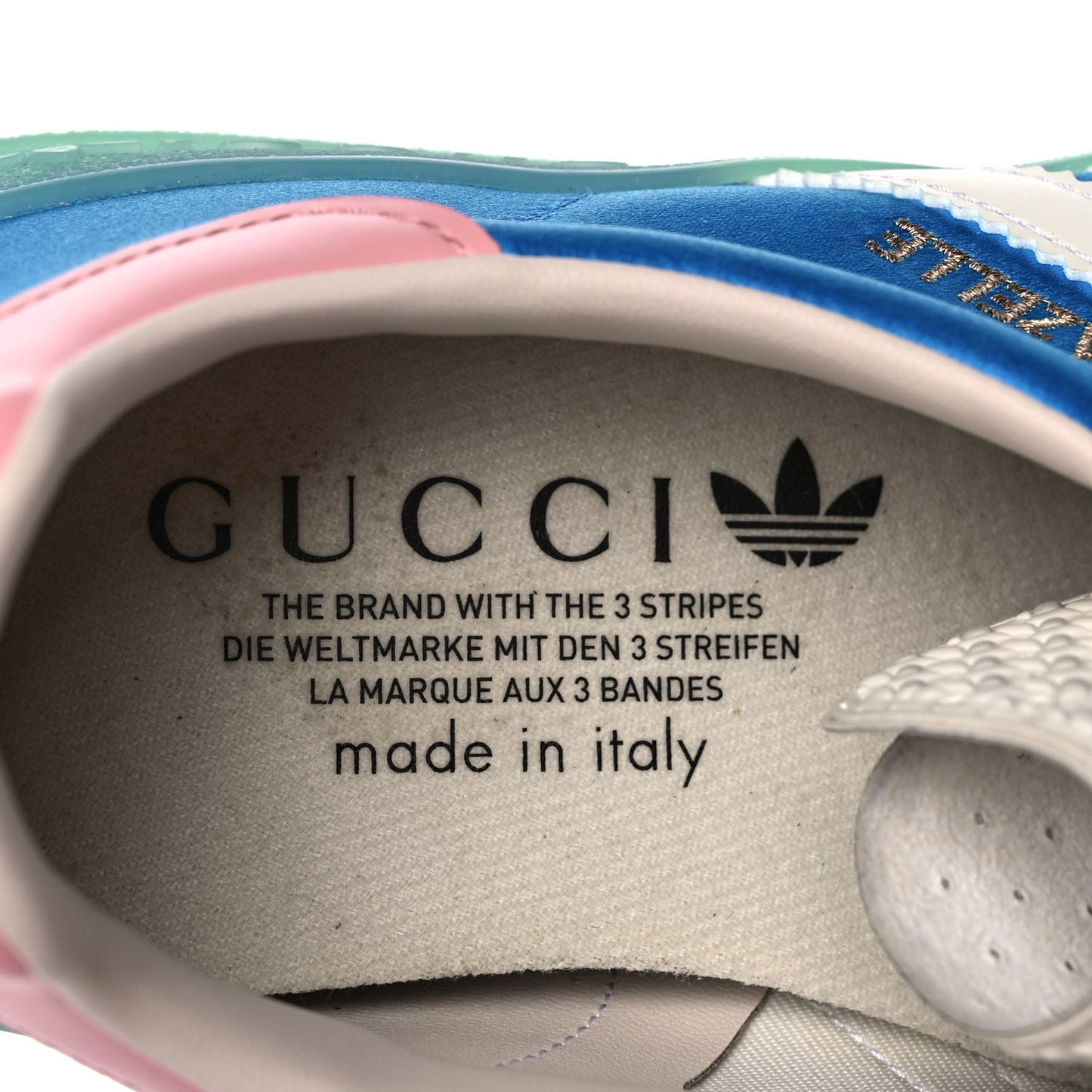 X ADIDAS Silk Duchesse Demetra Rubber Womens Gazelle Sneakers 10 Jade Capri Avio Off White