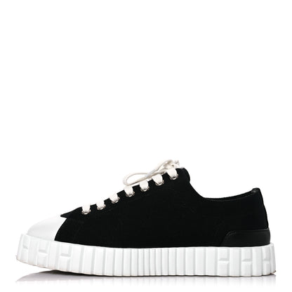 Hermes Cotton Canvas Womens Cross Sneakers 37 Black 1 of 11