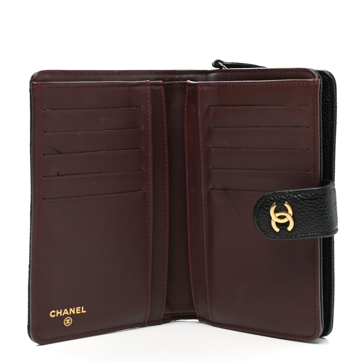 Caviar Quilted Zipped Pocket Wallet Black