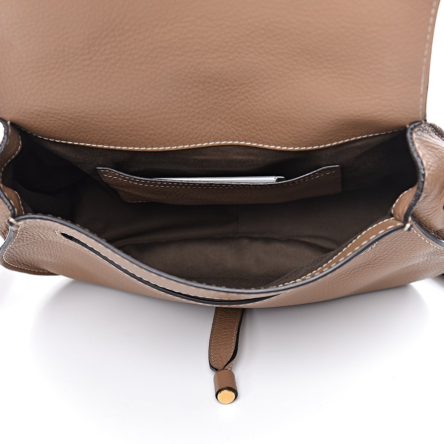 Calfskin Medium Marcie Round Crossbody Bag Nut