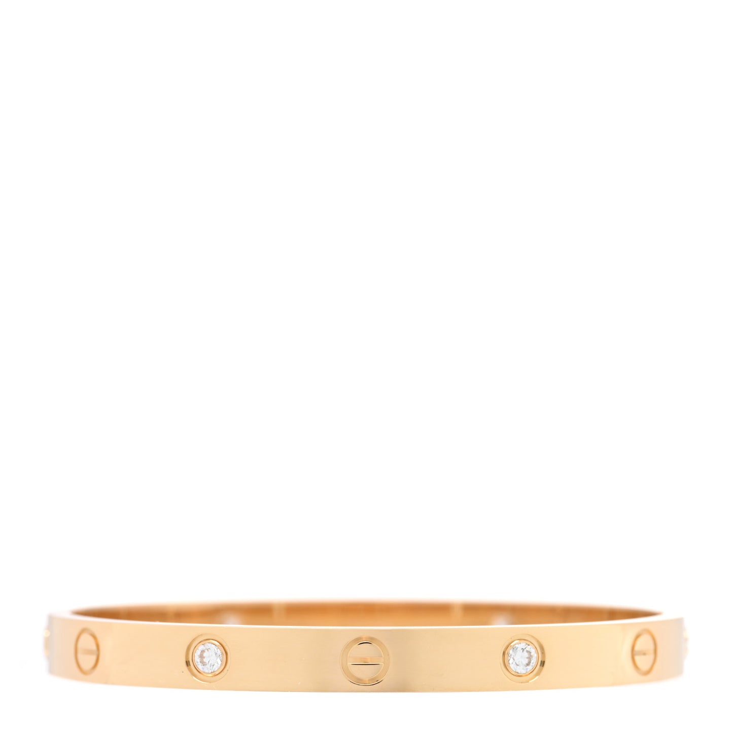 18K Yellow Gold 4 Diamond LOVE Bracelet 17