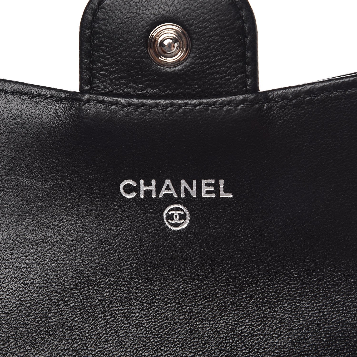 Chanel Lambskin Quilted Flap Card Holder Wallet Black 6 of 9