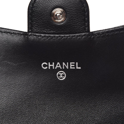 Chanel Lambskin Quilted Flap Card Holder Wallet Black 6 of 9