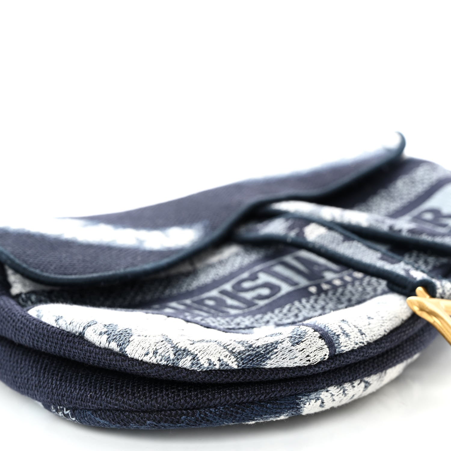 Christian Dior Canvas Embroidered Tie Dye Saddle Bag Blue Multicolor 8 of 10