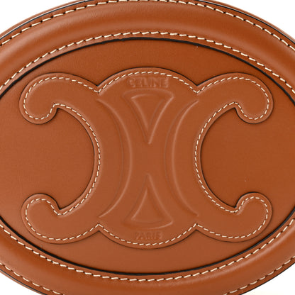 Celine Smooth Calfskin Cuir Small Triomphe Oval Crossbody Purse Tan 8 of 11