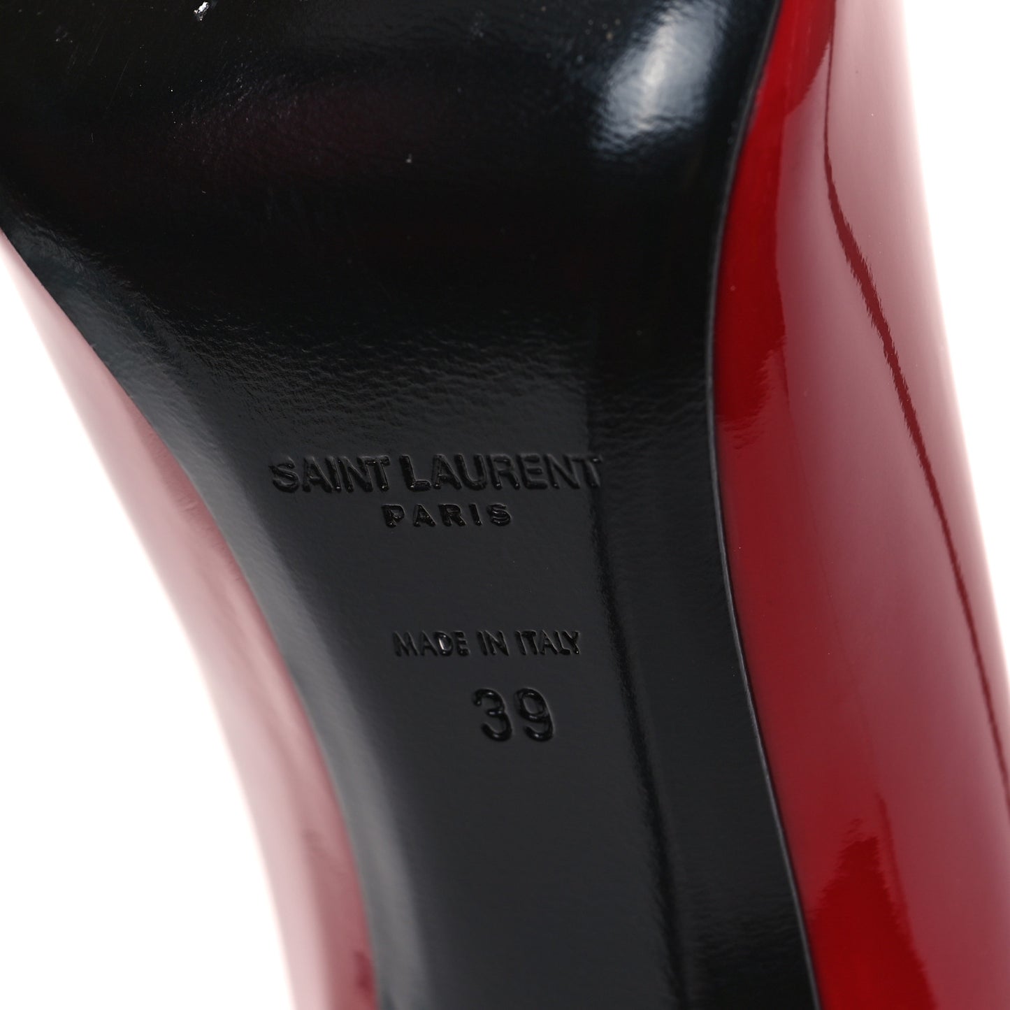 Patent Calfskin Teddy High Vamp 105 Pumps 39 Rouge Eros