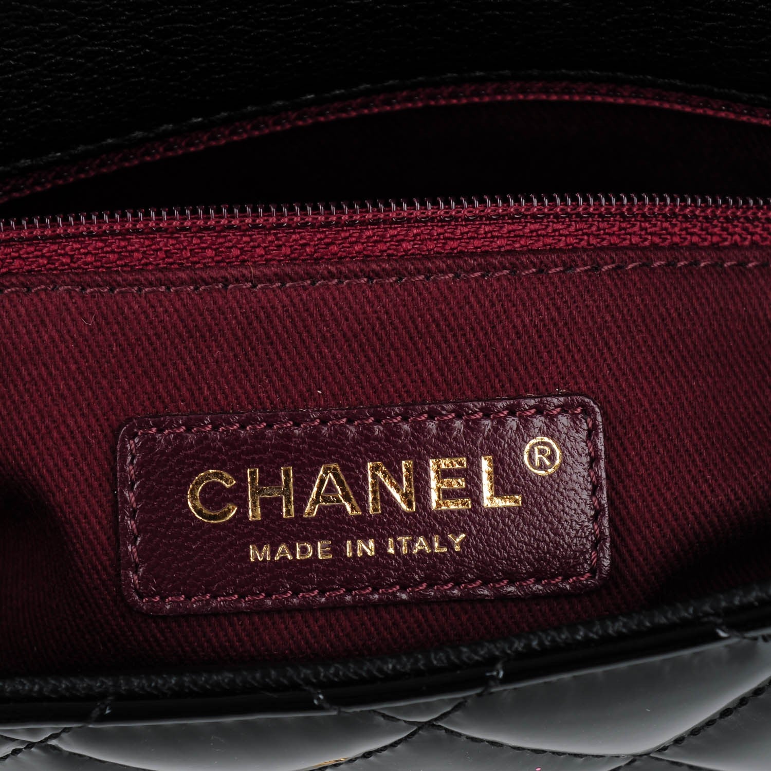 Chanel Patent Goatskin Quilted Medium CC Eyelet Flap Black 7 of 8