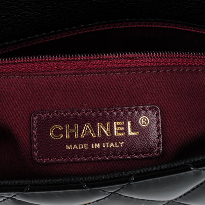 Chanel Patent Goatskin Quilted Medium CC Eyelet Flap Black 7 of 8