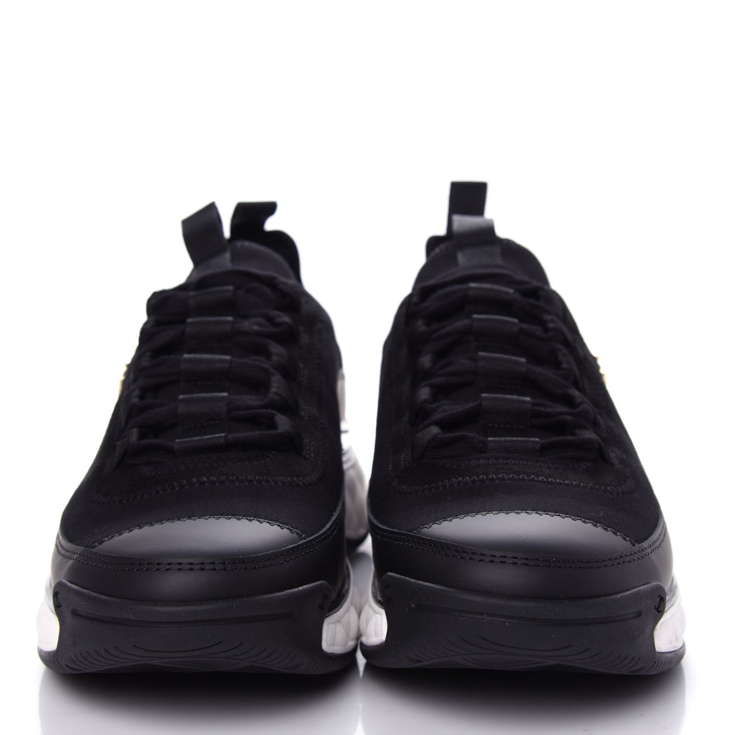 Velvet Calfskin Mixed Fibers CC Sneakers 38 Black