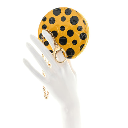 Louis Vuitton Vernis Kusama Infinity Dots Chapeau Coin Purse Yellow 2 of 9